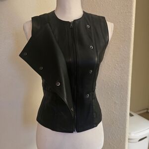 BCBGMaxAzria Black Leather Vest